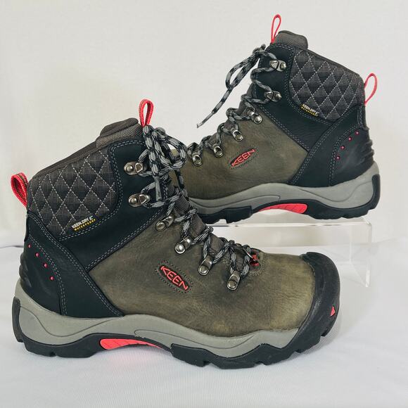 Keen Hiking Boots Womens 10 Revel 3 Green Suede Waterproof Insulated High Top - Picture 1 of 9